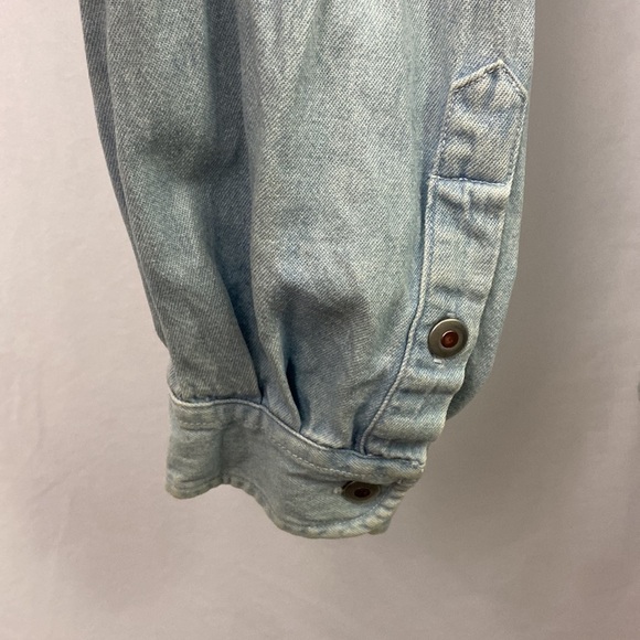 Vtg Eddie Bauer Blue Jean Sz L Button Up Shirt - Picture 5 of 13